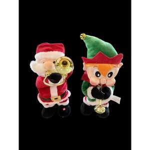Gemmy Christmas Animated Musical Santa & Elf Lot Different Songs Tested WORKS